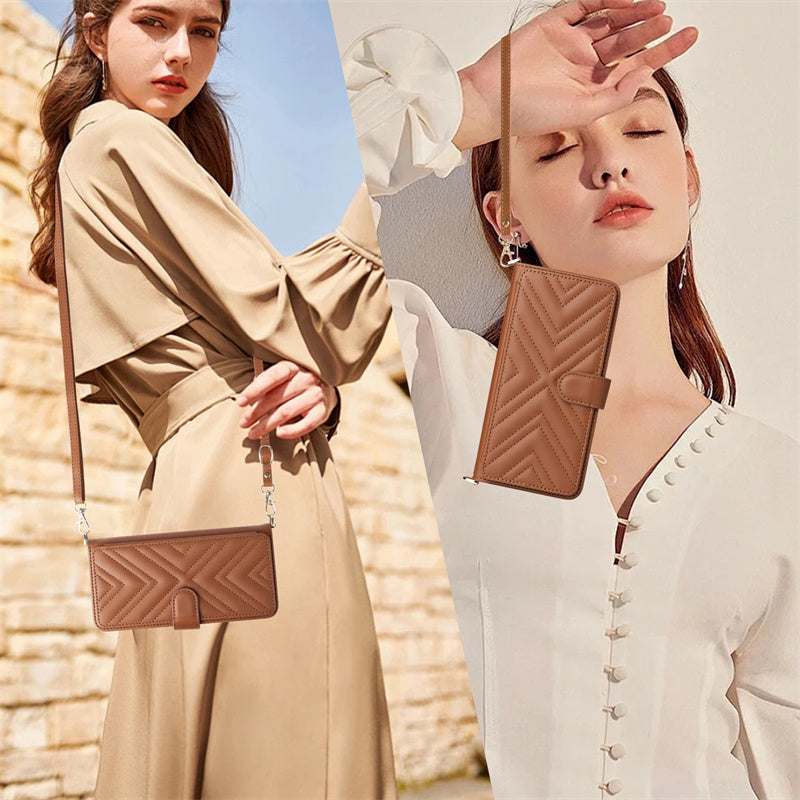 Luxury Crossbody Wallet iPhone Case – Fashion Shoulder Strap, Magnetic Closure, Card Holder and Premium Protection for iPhone