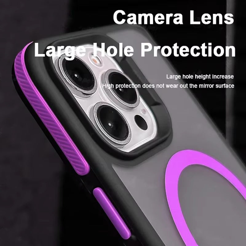 Premium Apple iPhone Case, MagSafe Compatible, Camera Lens & Screen Protection, Ultra Thin, Shockproof, Magnetic Full All Around Cover – Bicolor Matte Frosted Magnetic Case with Translucent Hard Bumper Design
