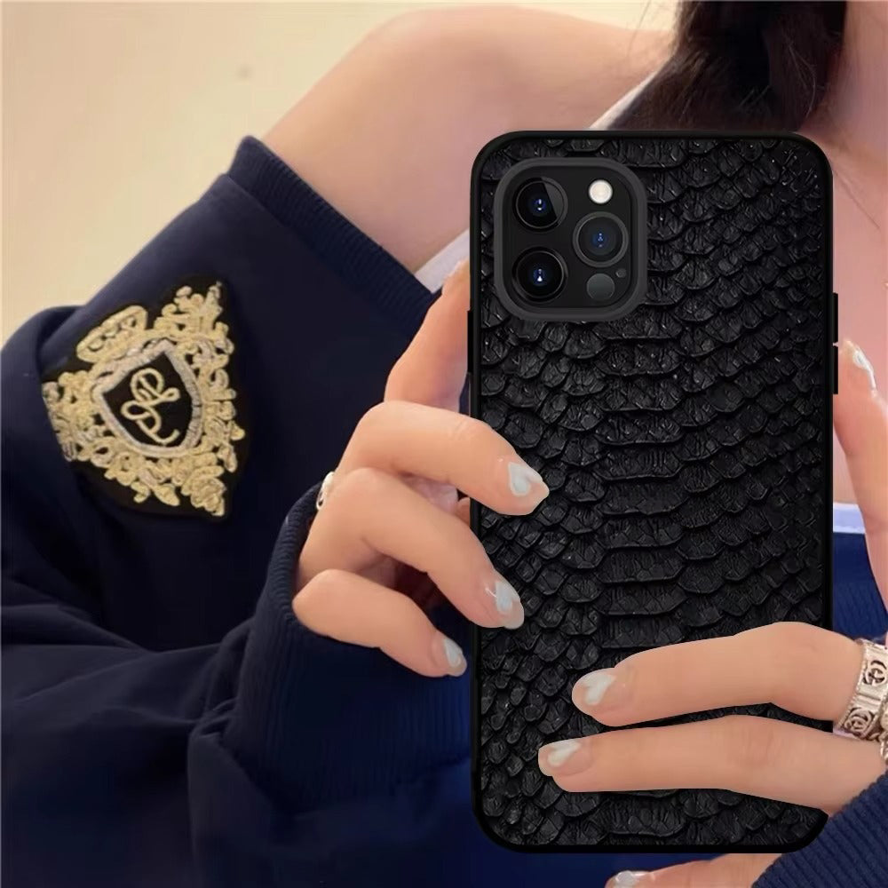 Luxury Apple iPhone Case, MagSafe Compatible, Camera Lens and Screen Protection, Ultra Thin, Shockproof, Magnetic, Full All Around Protection, Black Gold Snake Cover