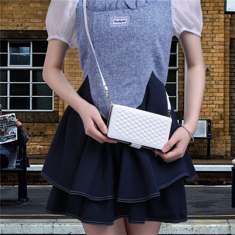 Luxury Flip Leather Wallet iPhone Case – Long Lanyard, Zipper Closure, Card Holder, and Premium Design for iPhone