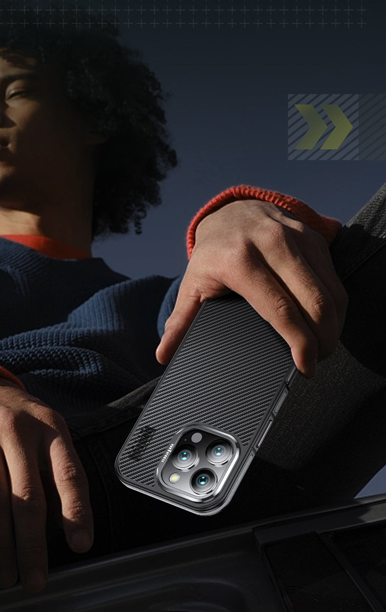 Premium 100% Aramid Fiber Kevlar iPhone Case – 600D Lightweight Compatible Ultra-Thin Protective Cover for iPhone Models