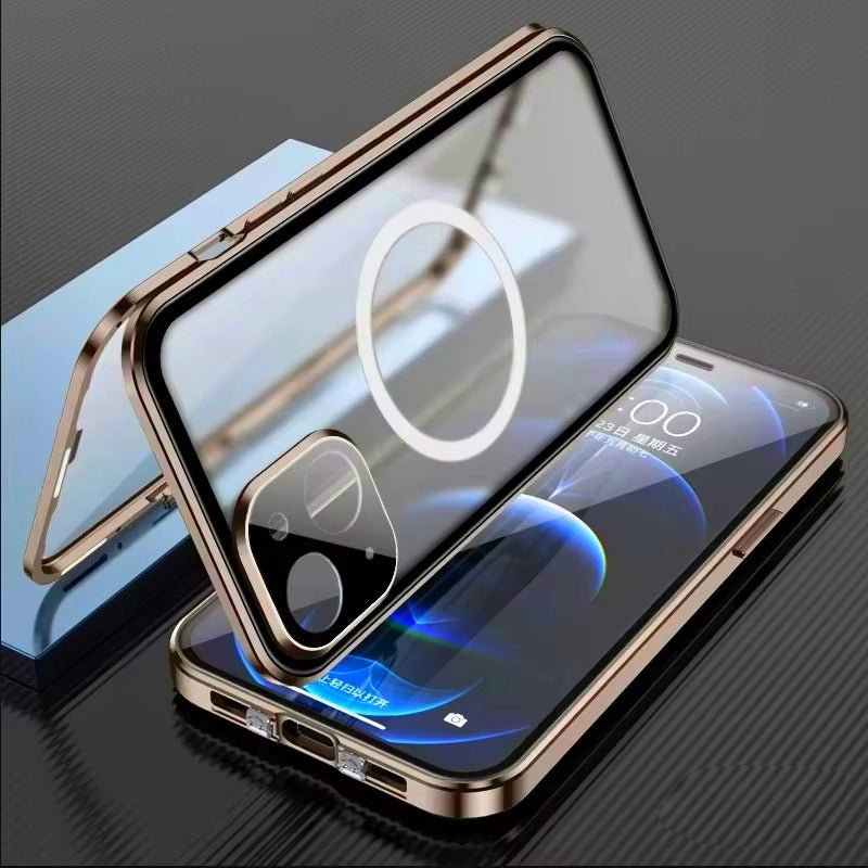 Robust Apple iPhone Case, Ultra Thin Shockproof Magnetic Full All Around Protection Cover with 360 Glass Aluminium Shield