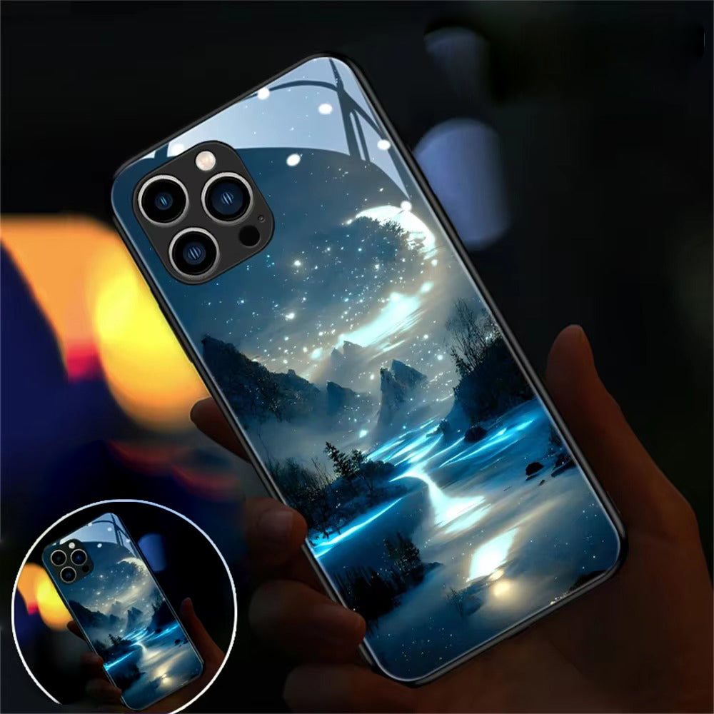 Premium Apple iPhone Case, MagSafe Compatible, Camera Lens and Screen Protection, Ultra Thin, Shockproof, Magnetic, Full All Around Protection, Starry Sky LED Glass Cover