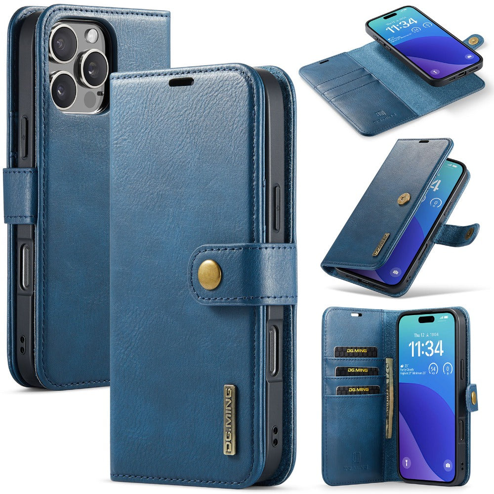 Premium Detachable Magnetic Leather Wallet iPhone Case – Card Holder, and Stylish Flip Cover for Secure and Convenient Use