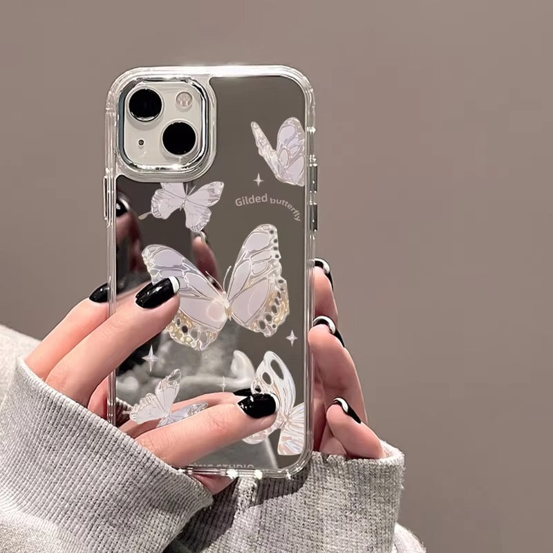 Luxury Apple iPhone Case, MagSafe Compatible, Camera Lens and Screen Protection, Ultra Thin, Shockproof, Magnetic, Full All Around Protection, Cherry Bow Mirror Cover
