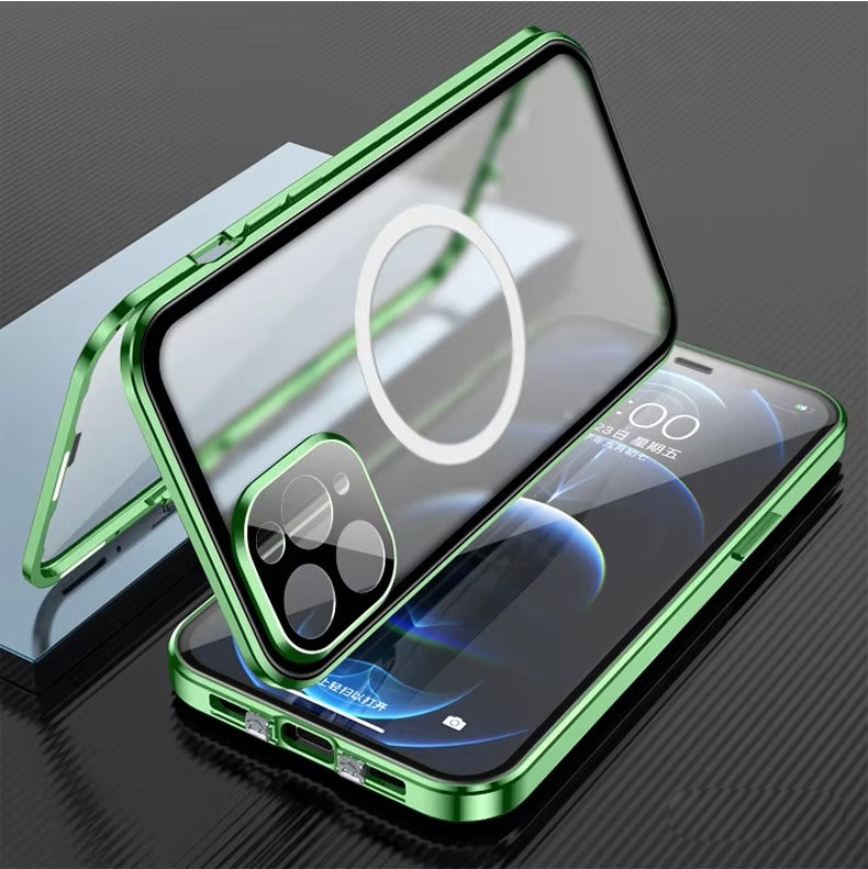Robust Apple iPhone Case, Ultra Thin Shockproof Magnetic Full All Around Protection Cover with 360 Glass Aluminium Shield