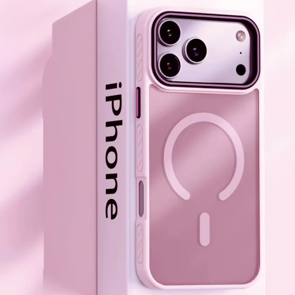 Luxury Transparent Matte iPhone Case – MagSafe Compatible Magnetic Protective Cover with Shockproof Frame and Raised Camera Lens Protector