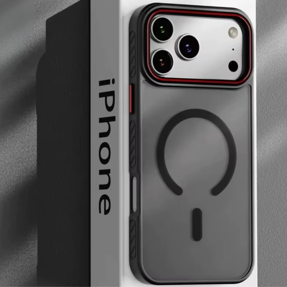 Luxury Transparent Matte iPhone Case – MagSafe Compatible Magnetic Protective Cover with Shockproof Frame and Raised Camera Lens Protector