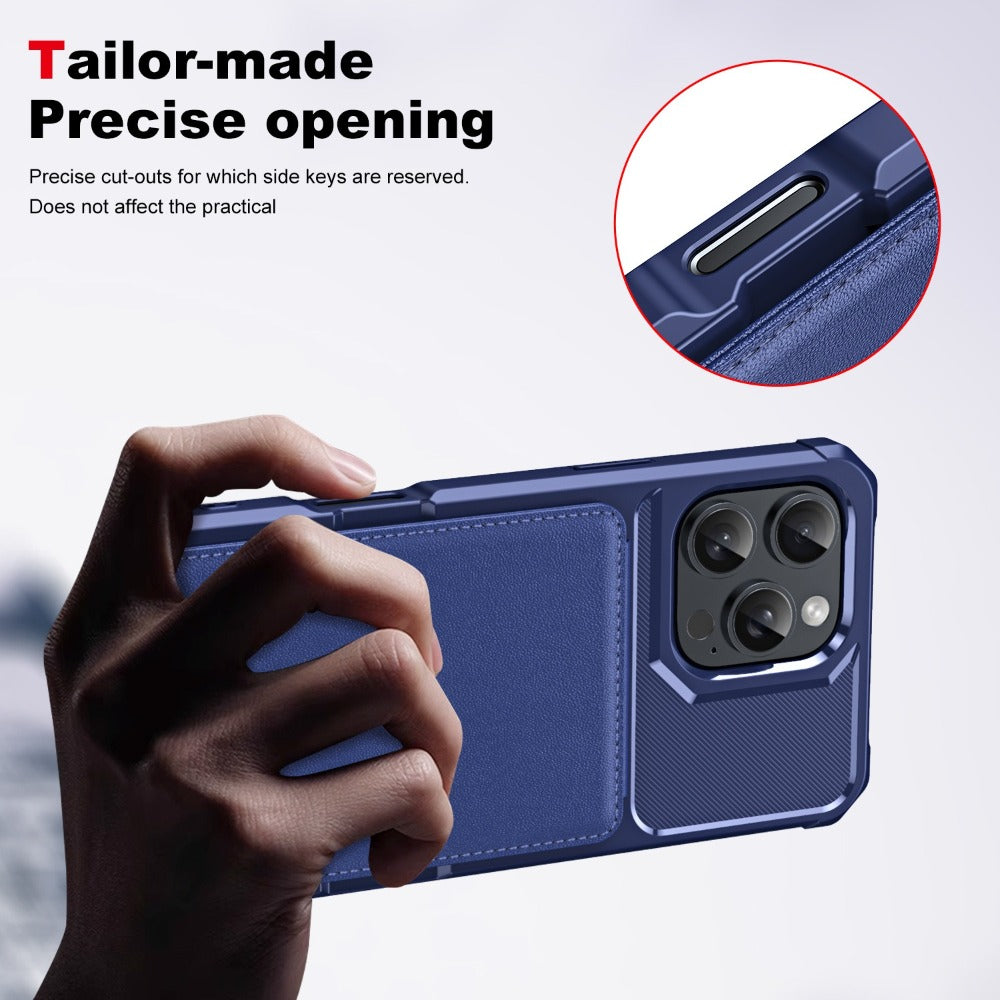 Premium Vertical Card Slot Wallet iPhone Case – Anti-Fall Stand Bracket, Stylish & Durable Protection | Case for iPhone