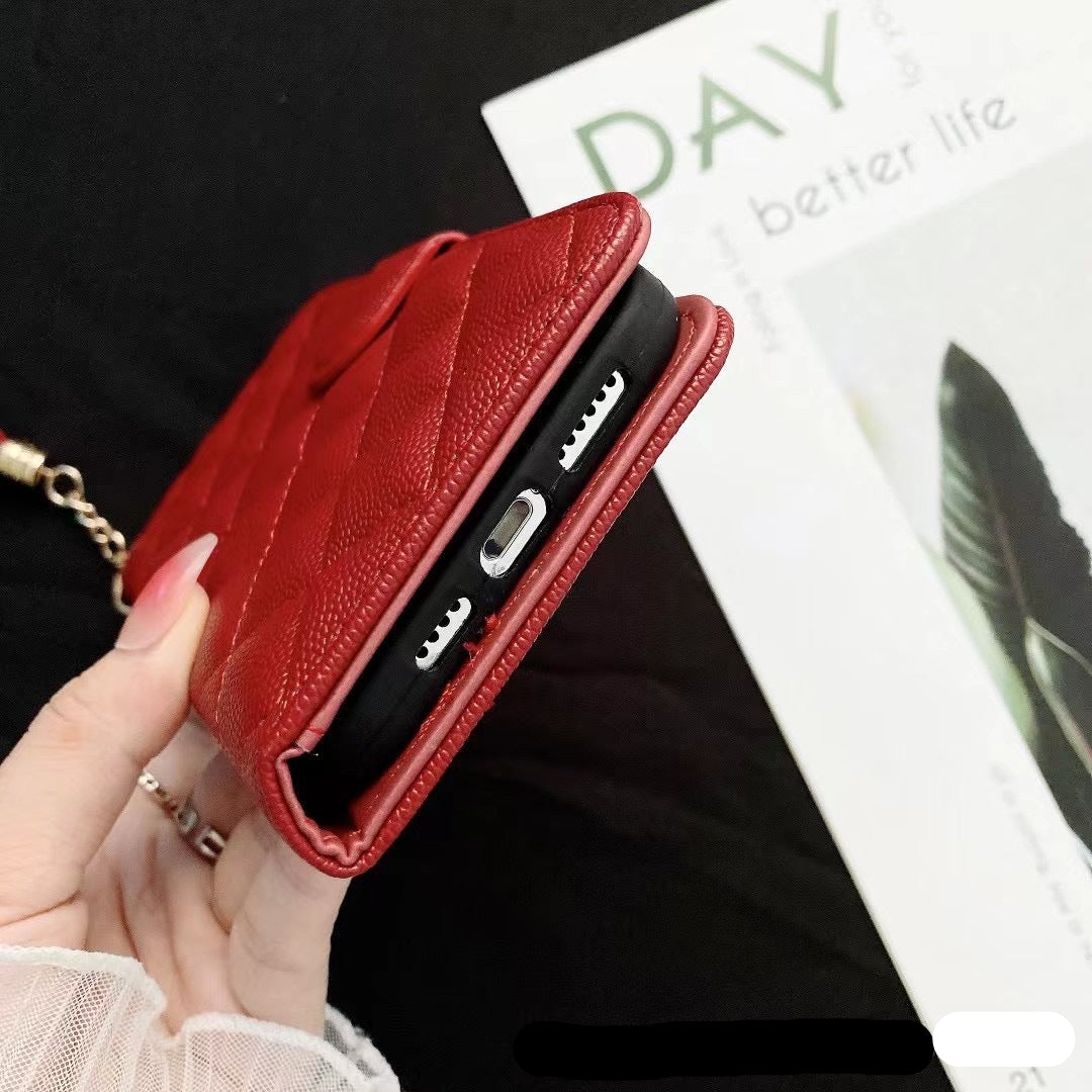 Luxury Wallet Flip Leather iPhone Case – Card Slot, Magnetic Closure, Shockproof Protection, and Premium Design for iPhone