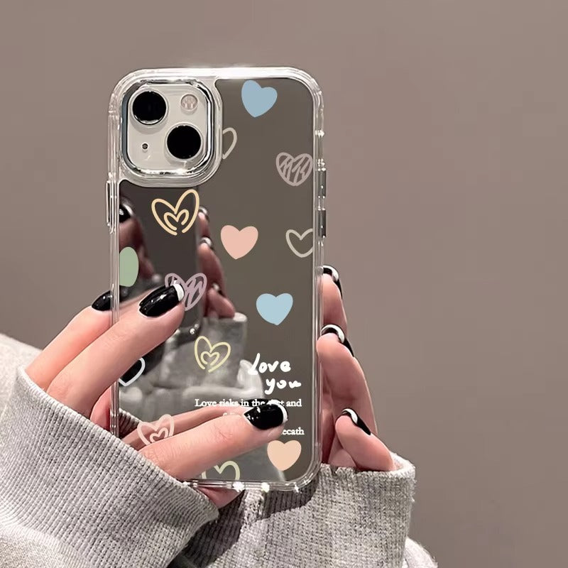 Luxury Apple iPhone Case, MagSafe Compatible, Camera Lens and Screen Protection, Ultra Thin, Shockproof, Magnetic, Full All Around Protection, Cherry Bow Mirror Cover