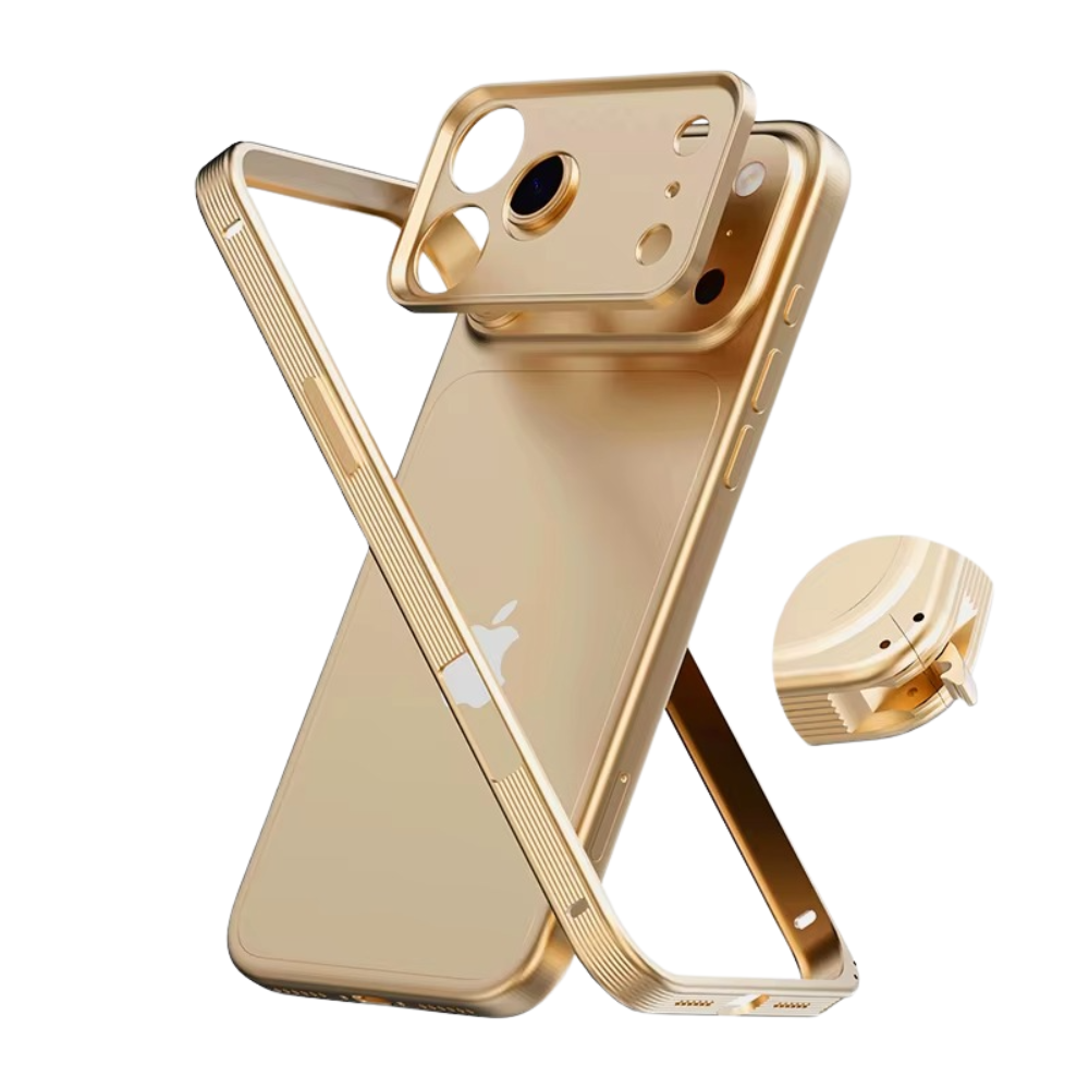 Premium Metal Frame iPhone Case – MagSafe Compatible Protective Cover with Heat Dissipation Design, Anti-Slip Grip and Raised Camera Lens Protector