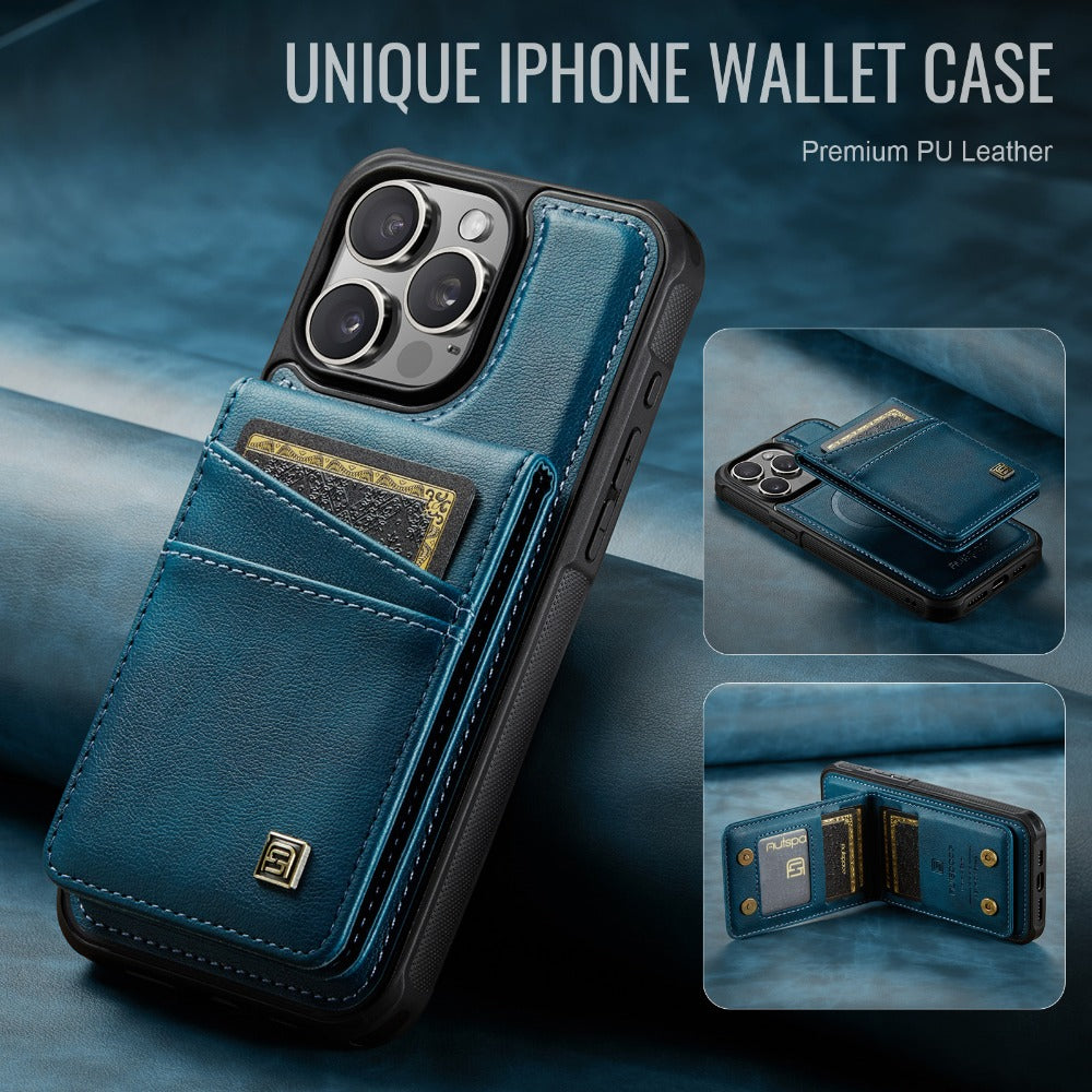 Luxury 2-in-1 Detachable Leather Flip Cover with Card Holder, Wrist Strap and Secure Magnetic Closure for Ultimate Protection