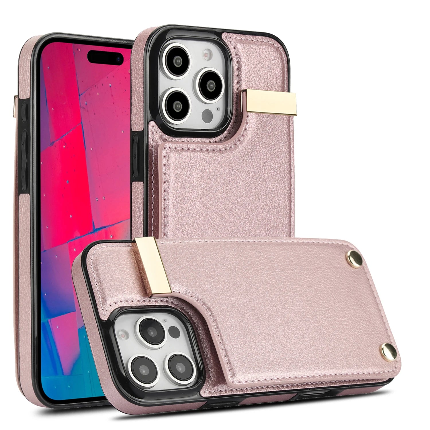 Shockproof Leather Wallet iPhone Case – Flip Cover with Card Holder, Secure Pocket, Durable Protection for iPhone Models