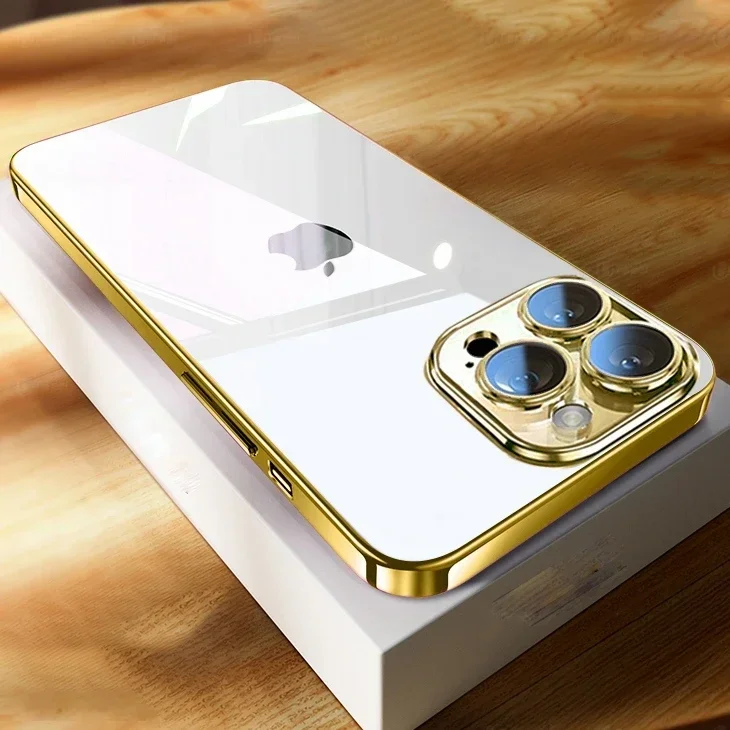 Luxury Clear Shockproof iPhone Case - Ultra-Thin, MagSafe Compatible, Camera Lens Protection, Transparent Hard PC Cover,