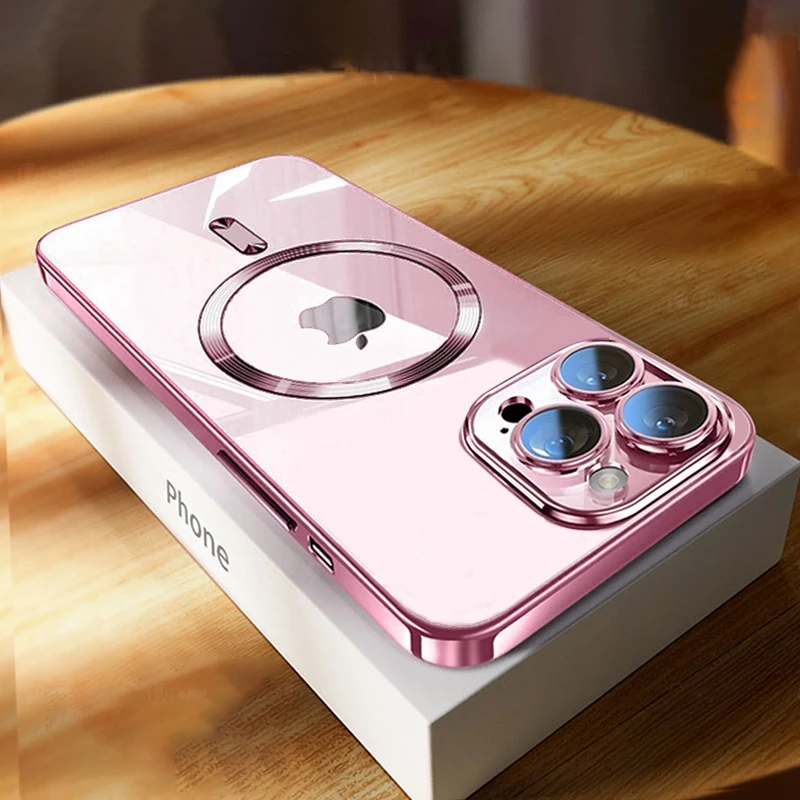 Luxury Ultra-Thin iPhone Case - MagSafe Compatible, Clear Transparent, Shockproof, Scratch-Resistant Hard PC Cover