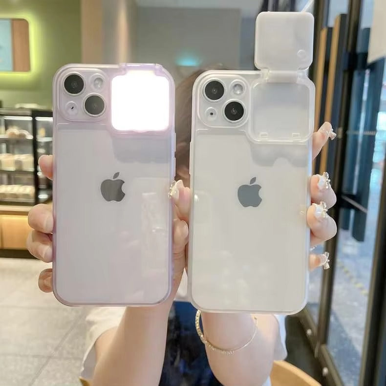 High Quality Apple iPhone Case, MagSafe Compatible, Camera Lens & Screen Protection, Ultra Thin, Shockproof, Magnetic Full All Around Cover – LED Selfie Beauty Flashlight Case
