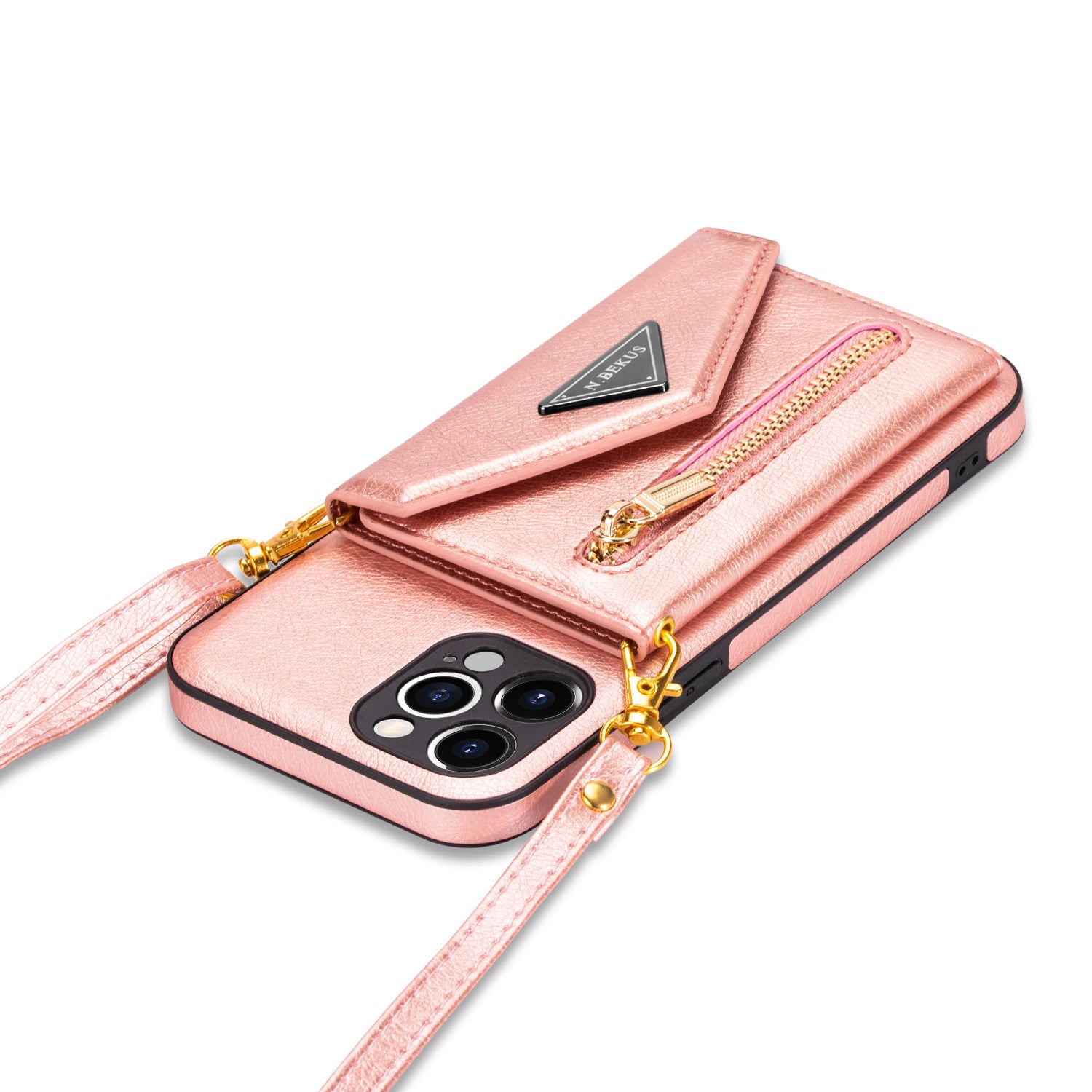 Zipper Wallet Crossbody Leather iPhone Case – Card Holder, Lanyard Strap, Secure Storage Stylish Protection for iPhone Models