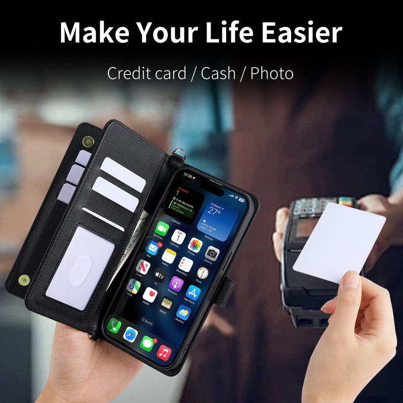 Luxury Crossbody Wallet iPhone Case – Fashion Shoulder Strap, Magnetic Closure, Card Holder and Premium Protection for iPhone