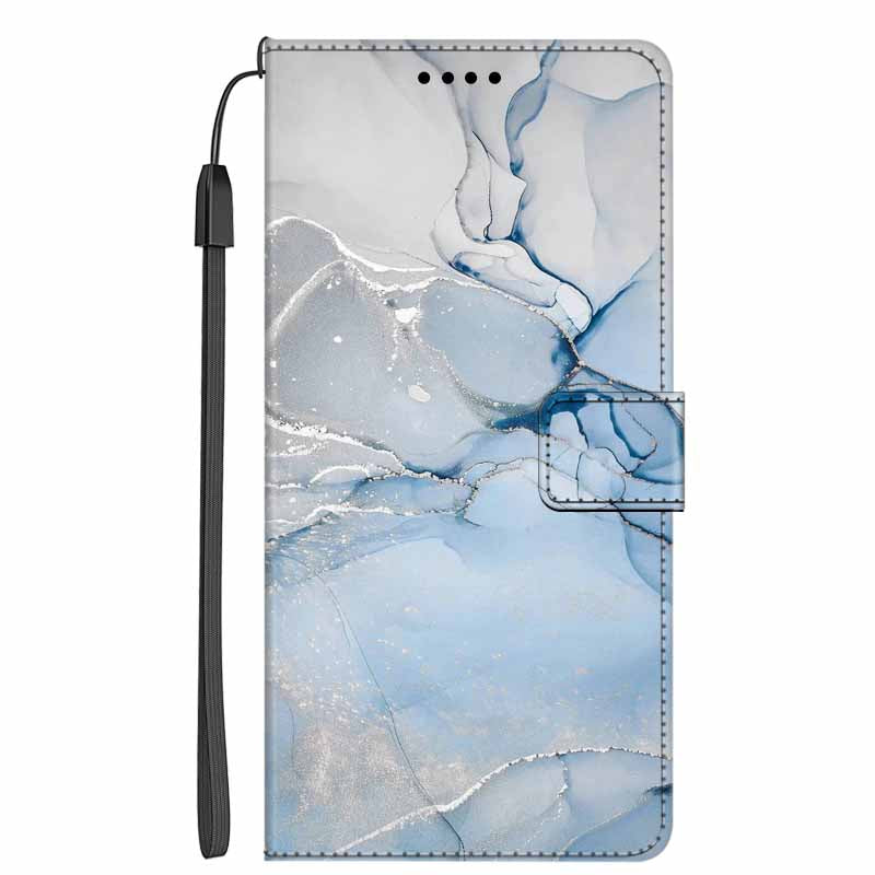 Luxury Leather Wallet Case for iPhone – Christmas Marble Pattern, Card Holder, Phone Stand, Magnetic Closure, Durable PU