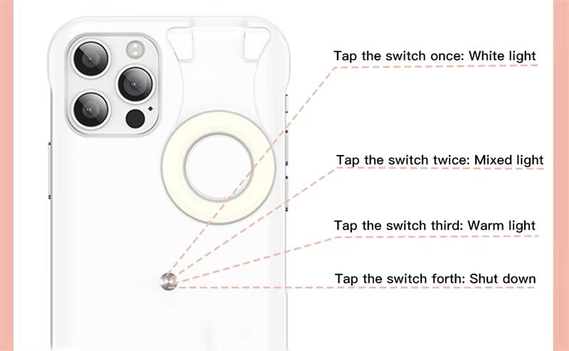 Luxury Apple iPhone Case, MagSafe Compatible, Camera Lens & Screen Protection, Ultra Thin, Shockproof, Magnetic Full All Around Cover – Built-in LED Selfie Ring Light Back Glow Case