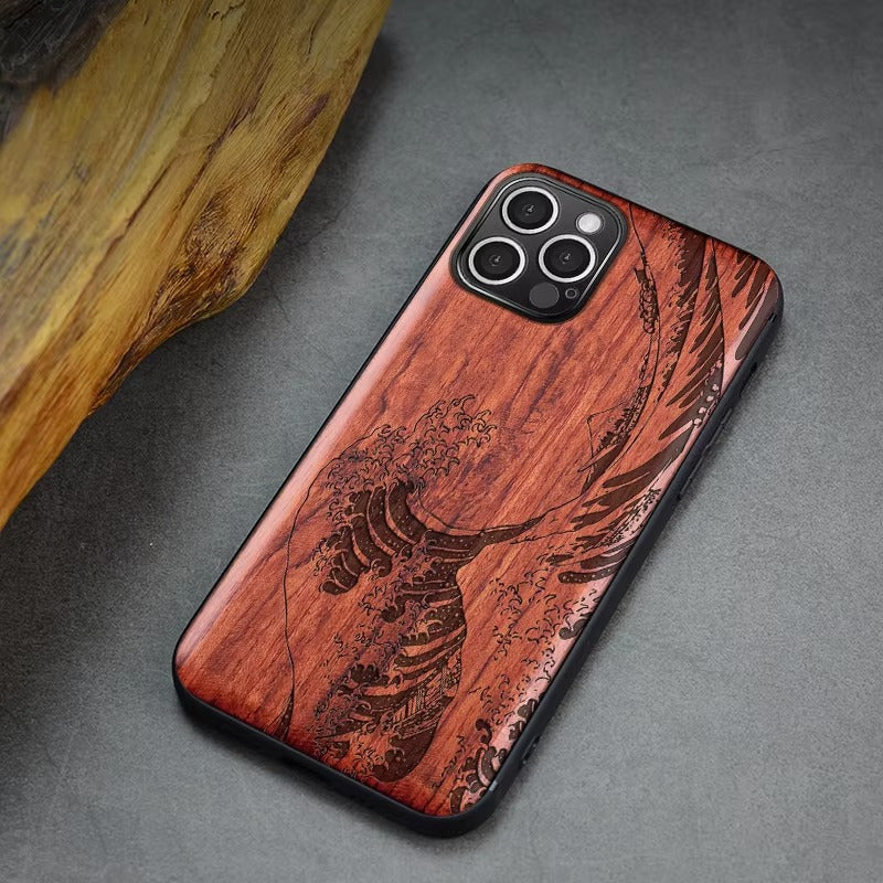 Premium Apple iPhone Case, MagSafe Compatible, Camera Lens Protection, Screen Protection, Ultra Thin, Real Wood Cover