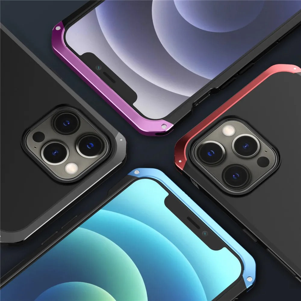 Robust Apple iPhone Case, MagSafe Compatible, Camera Lens & Screen Protection, Ultra Thin, Shockproof, Magnetic Full All Around Cover – Metal Armor Case with Aluminum + PC Shell for Rugged Full-Body Protection