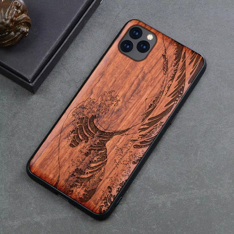 Premium Apple iPhone Case, MagSafe Compatible, Camera Lens Protection, Screen Protection, Ultra Thin, Real Wood Cover
