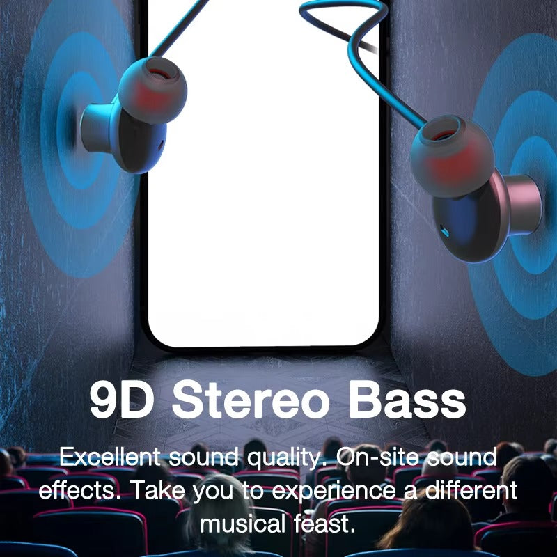 High Quality Wireless Neckband Earphones for iPhone – Bluetooth Sport Headset with Mic,180-Hour Battery, TF Card Support