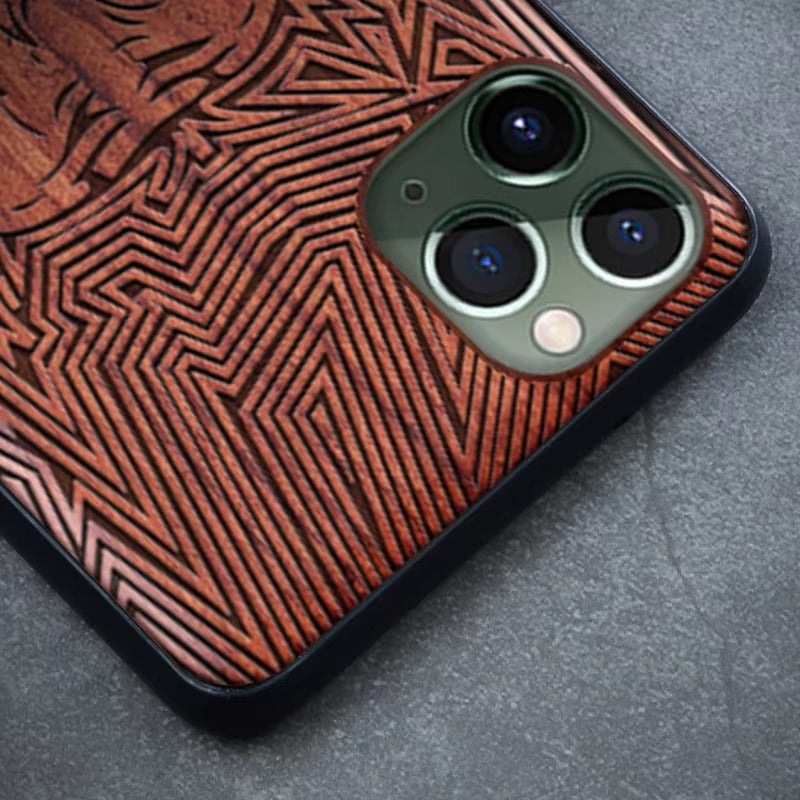 Robust Apple iPhone Case, MagSafe Compatible, Camera Lens and Screen Protection, Ultra Thin, Shockproof, Magnetic, Full All Around Protection, Real Wood TPU Cover