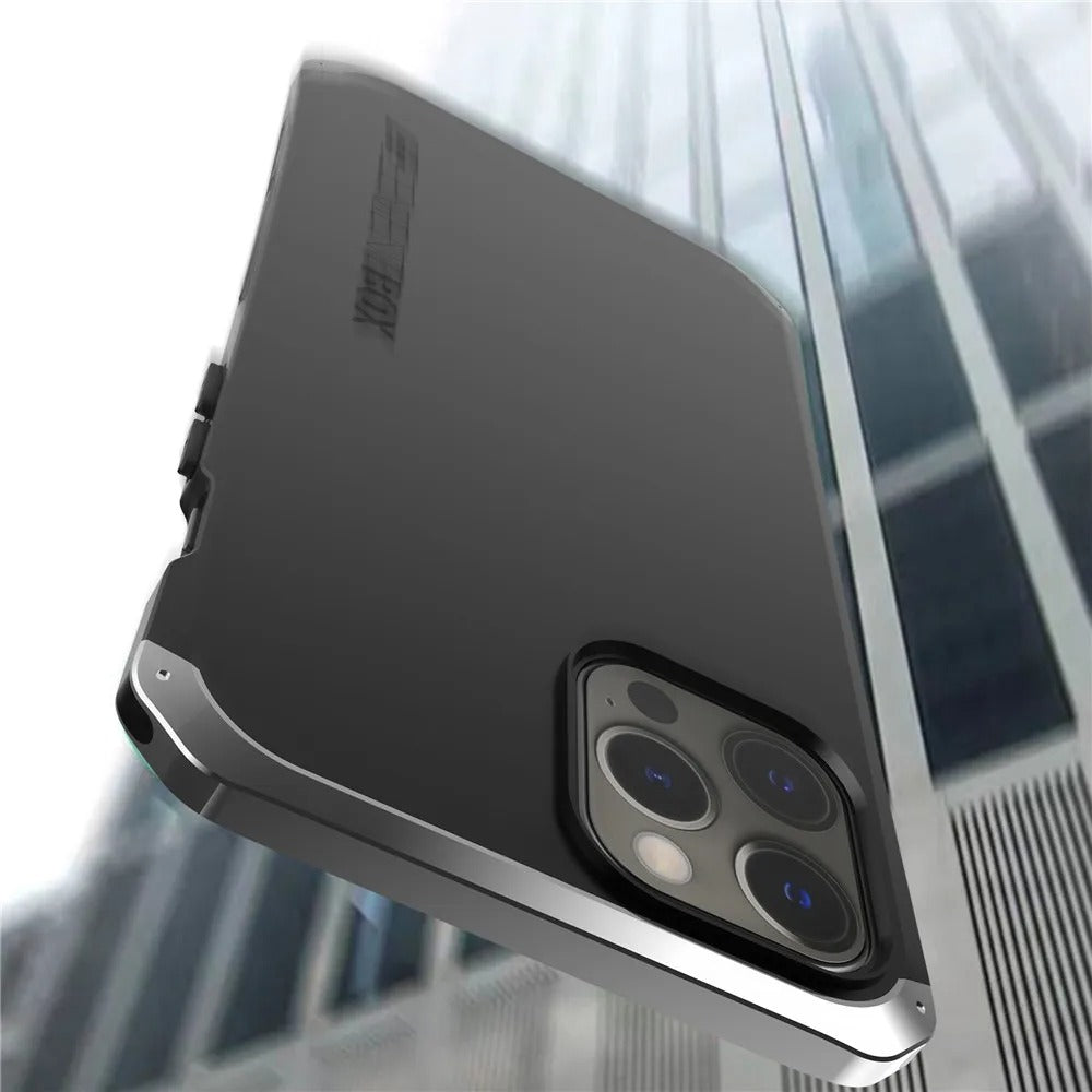 Robust Apple iPhone Case, MagSafe Compatible, Camera Lens & Screen Protection, Ultra Thin, Shockproof, Magnetic Full All Around Cover – Shockproof Metal Armor Case with Aluminum + PC Shell for Rugged Durability
