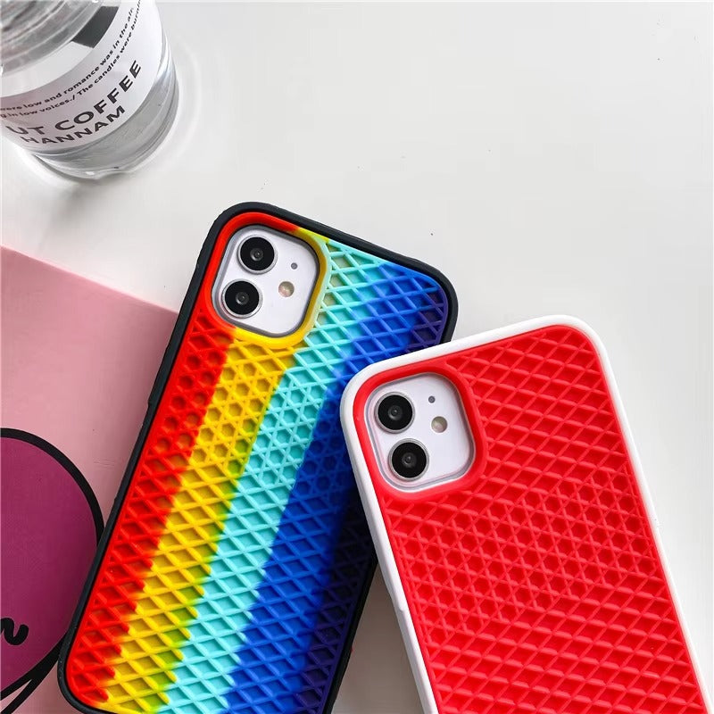 Premium Apple iPhone Case, MagSafe Compatible, Camera Lens & Screen Protection, Ultra Thin, Shockproof, Magnetic Full All Around Cover – Waffle Sport Shoe Sole Texture Silicone Case with Grippy Back Design