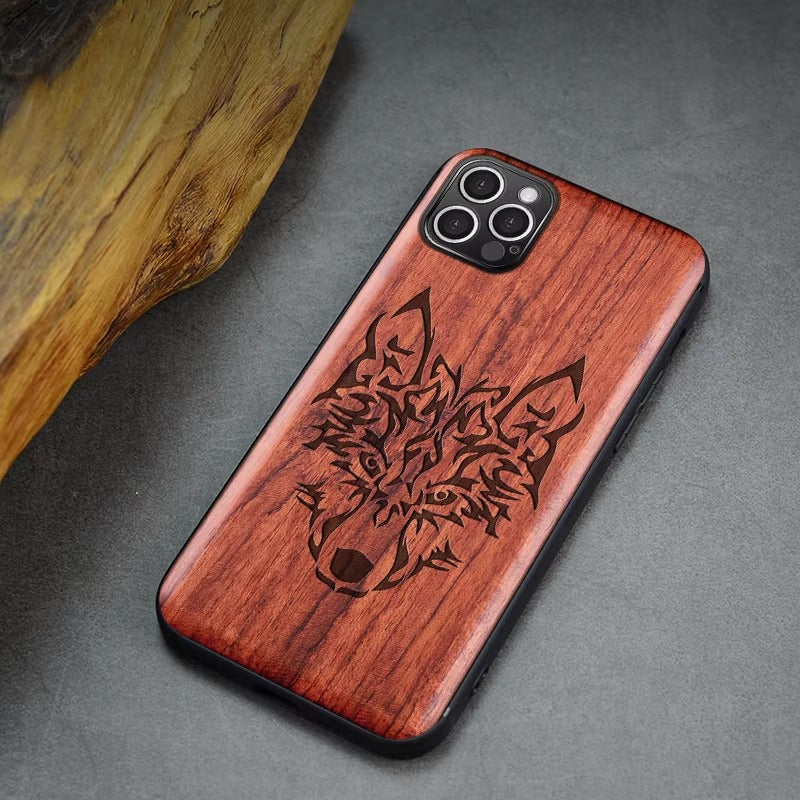 Robust Apple iPhone Case, MagSafe Compatible, Camera Lens and Screen Protection, Ultra Thin, Shockproof, Magnetic, Full All Around Protection, Real Wood TPU Cover
