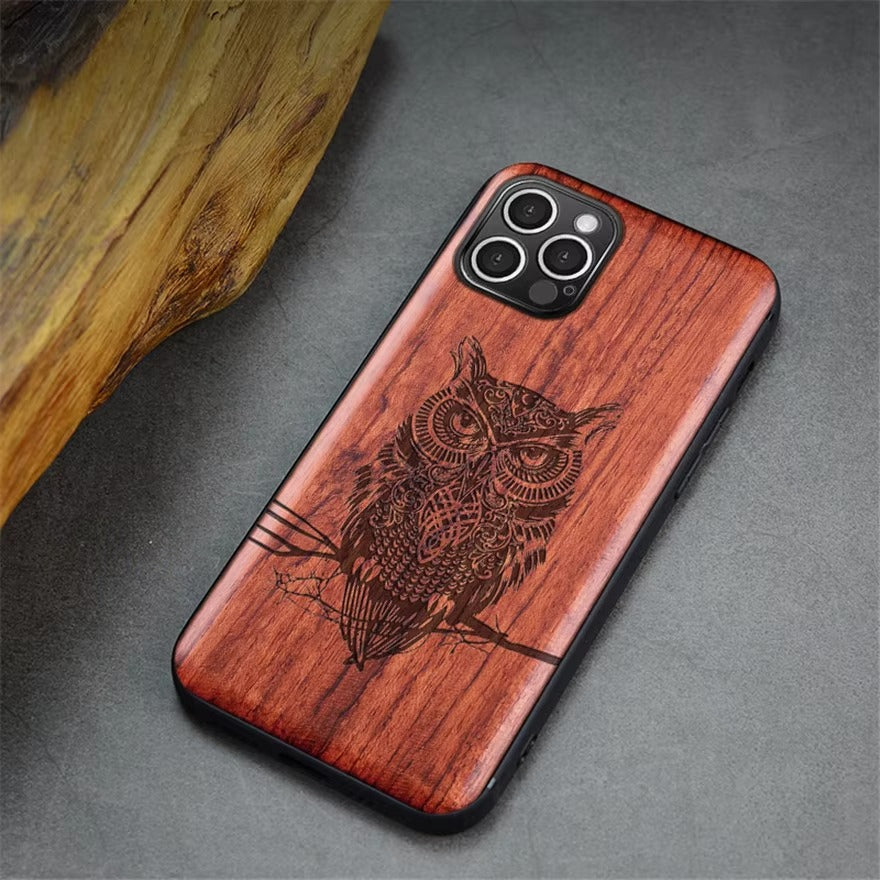 Robust Apple iPhone Case, MagSafe Compatible, Camera Lens and Screen Protection, Ultra Thin, Shockproof, Magnetic, Full All Around Protection, Real Wood TPU Cover