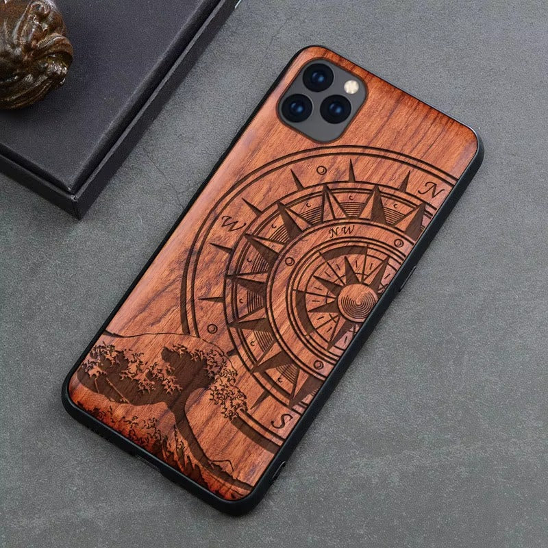 Premium Apple iPhone Case, MagSafe Compatible, Camera Lens Protection, Screen Protection, Ultra Thin, Real Wood Cover