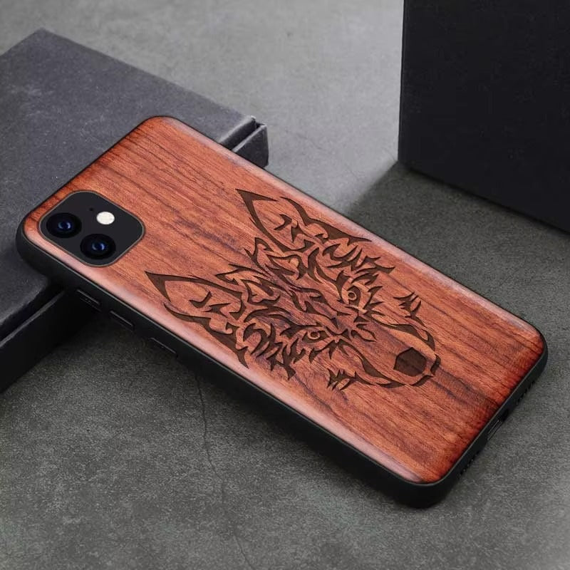 Premium Apple iPhone Case, MagSafe Compatible, Camera Lens Protection, Screen Protection, Ultra Thin, Real Wood Cover