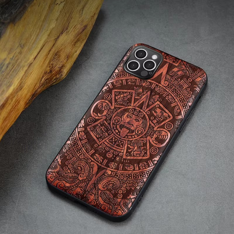 Robust Apple iPhone Case, MagSafe Compatible, Camera Lens and Screen Protection, Ultra Thin, Shockproof, Magnetic, Full All Around Protection, Real Wood TPU Cover