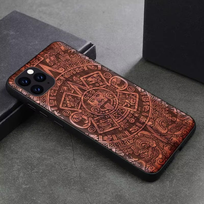 Robust Apple iPhone Case, MagSafe Compatible, Camera Lens and Screen Protection, Ultra Thin, Shockproof, Magnetic, Full All Around Protection, Real Wood TPU Cover