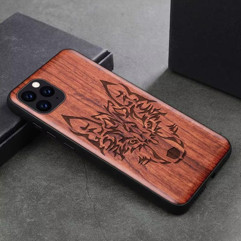 Robust Apple iPhone Case, MagSafe Compatible, Camera Lens and Screen Protection, Ultra Thin, Shockproof, Magnetic, Full All Around Protection, Real Wood TPU Cover