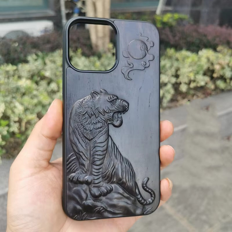 Luxury Apple iPhone Case, MagSafe Compatible, Camera Lens Protection, Screen Protection, Ultra Thin, Shockproof, Magnetic, Full All Around Protection, 3D Carved Wood Cover