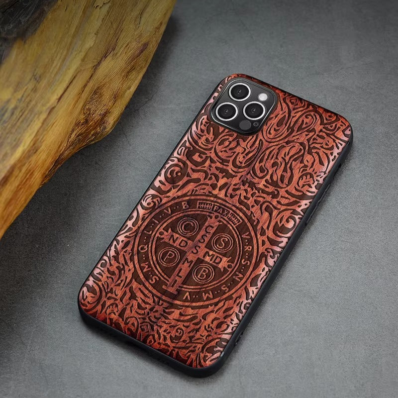Robust Apple iPhone Case, MagSafe Compatible, Camera Lens and Screen Protection, Ultra Thin, Shockproof, Magnetic, Full All Around Protection, Real Wood TPU Cover