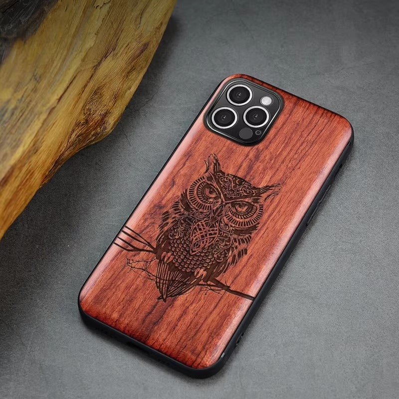 Robust Apple iPhone Case, MagSafe Compatible, Camera Lens and Screen Protection, Ultra Thin, Shockproof, Magnetic, Full All Around Protection, Real Wood TPU Cover