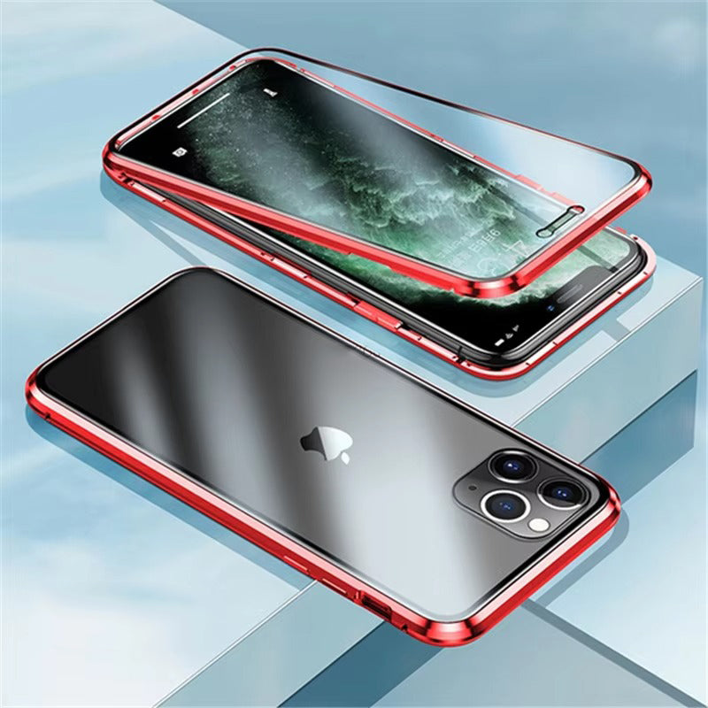 Luxury Apple iPhone Case, MagSafe Compatible, Camera Lens and Screen Protection, Ultra Thin, Shockproof, Magnetic, Full All Around Protection, 360 Glass Magnet Cover