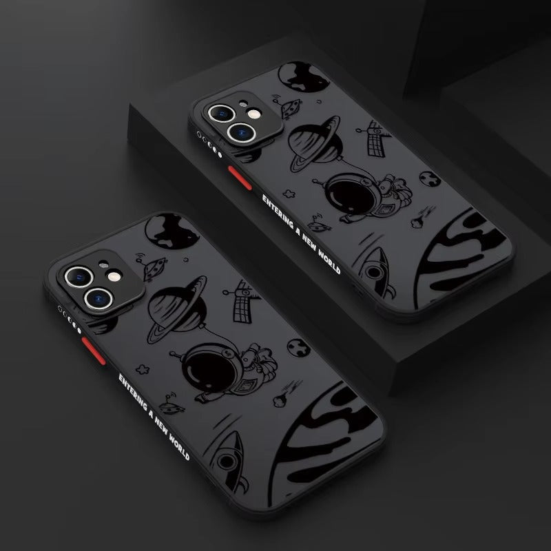 Robust Apple iPhone Case, MagSafe Compatible, Ultra Thin Screen Protection, Acrylic Matte Shell Featuring Astronaut Art