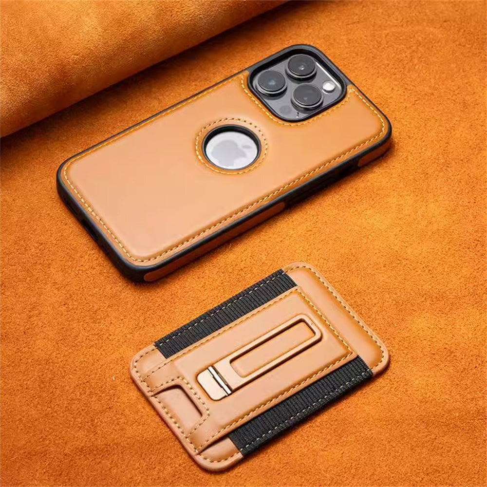 Luxury Detachable Wallet Leather iPhone Case – Magnetic Card Slot, Shockproof Protection, Hollow Logo Back Cover, Premium Design for iPhone Models