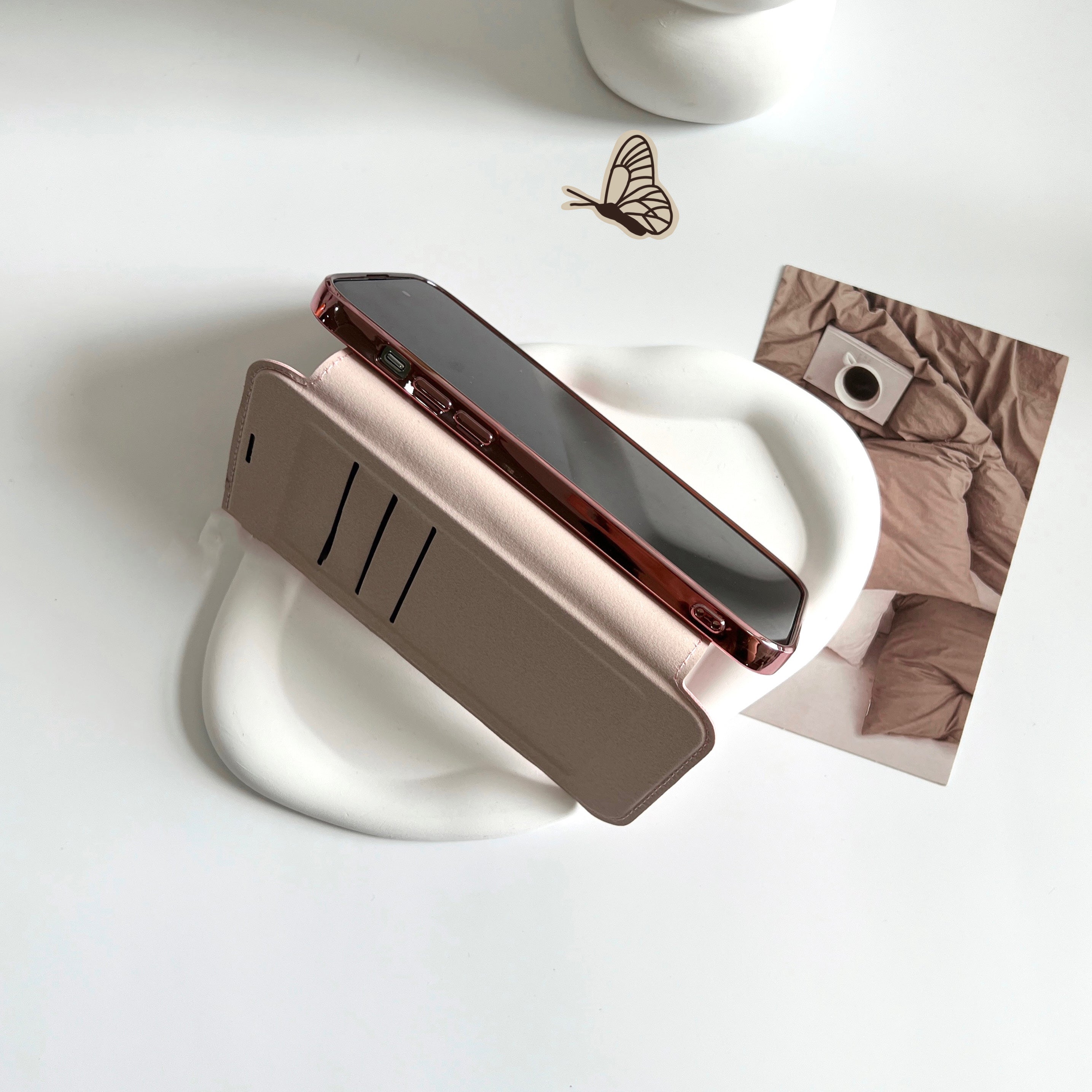 Luxury MagSafe Wallet iPhone Case – Grid Leather Flip Cover, Magnetic Card Holder, Shockproof Protection, Wireless Charging Compatible, Premium Design for iPhone Models