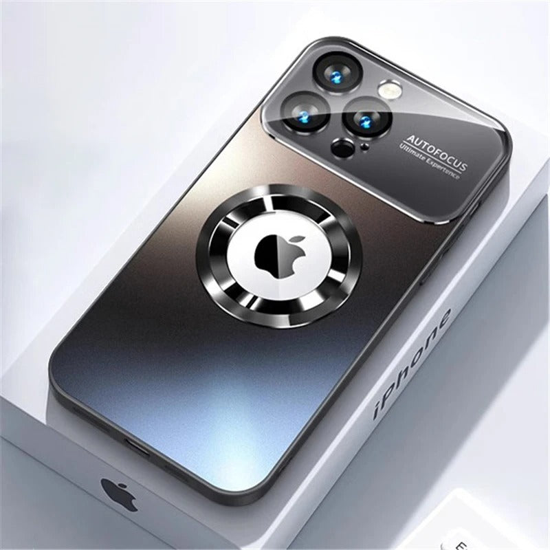 Luxury Glass MagSafe iPhone Case - Magnetic Wireless Charging, Camera Lens Protection, Shockproof Design | Case for iPhone