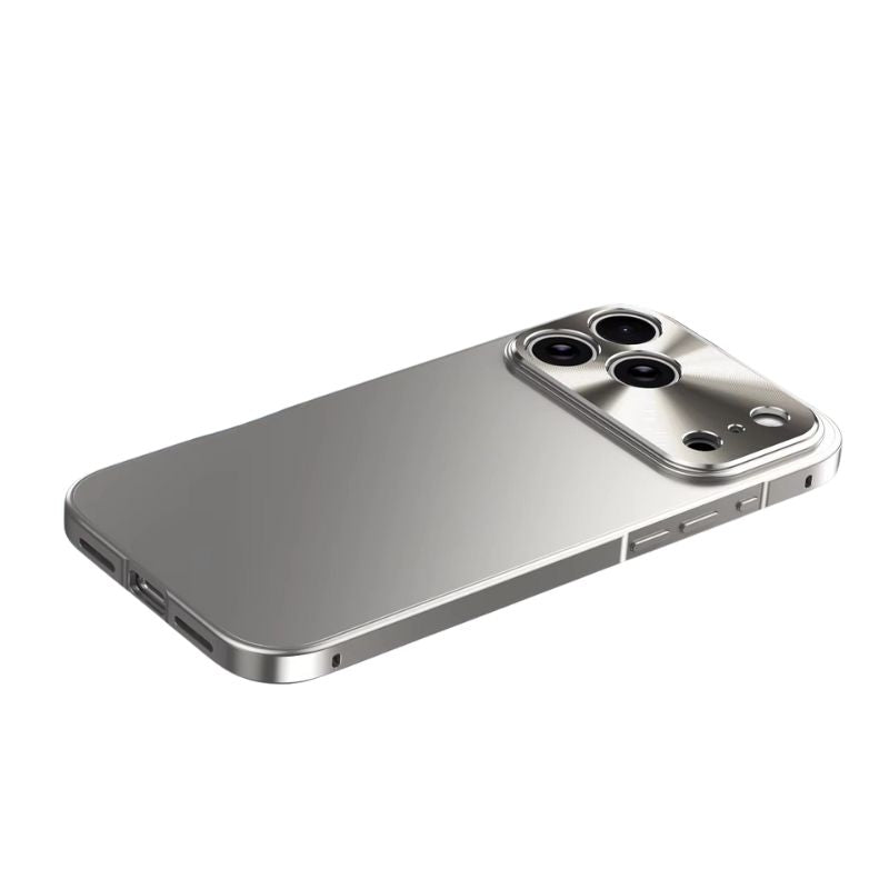 Premium Aluminum Alloy Frame iPhone Case – Ultra Thin Frosted Matte Backplate, Shockproof Protective Cover with Camera Lens Guard