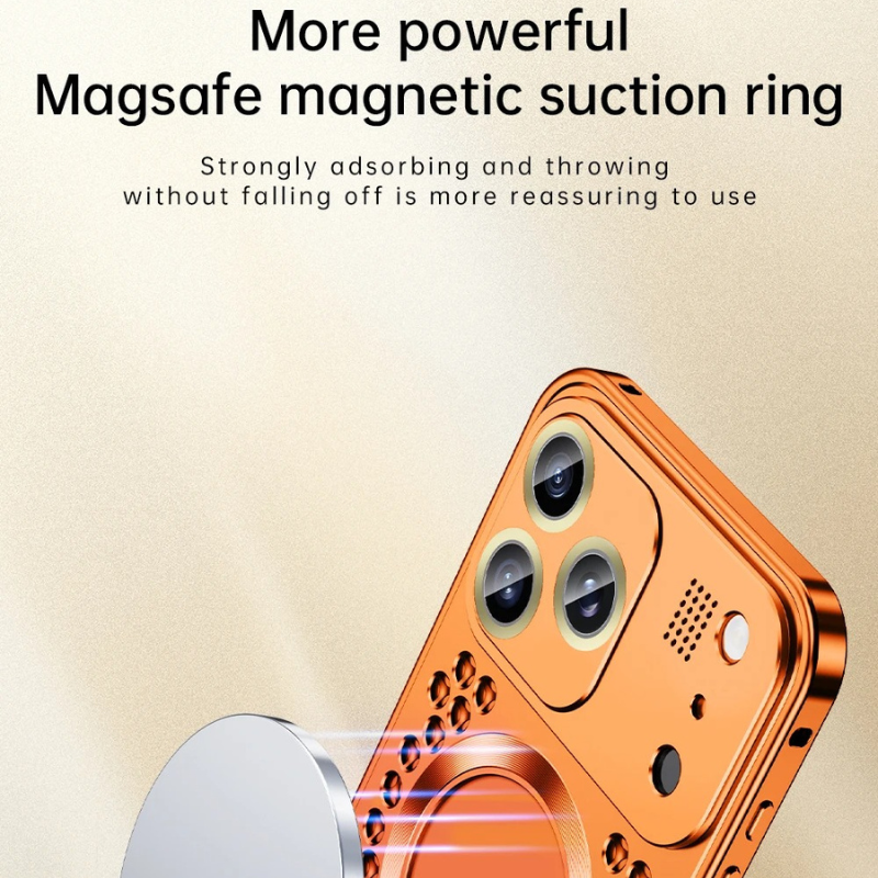 Premium Aluminum Alloy Magnetic iPhone Case – Heat Dissipation Metal Frame Cover with Shockproof Anti-Fall Protection and Camera Lens Guard