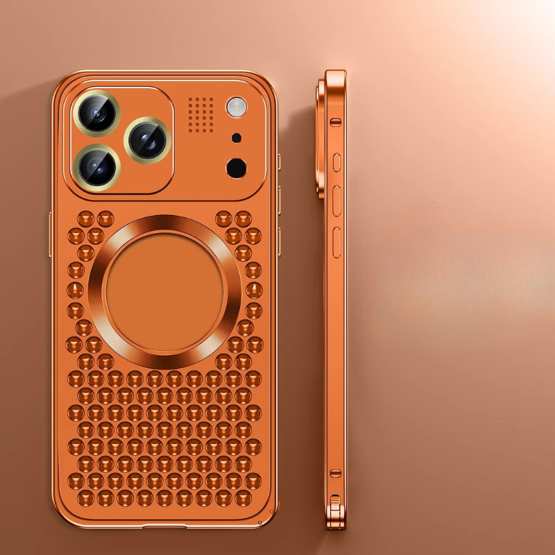 Premium Aluminum Alloy Magnetic iPhone Case – Heat Dissipation Metal Frame Cover with Shockproof Anti-Fall Protection and Camera Lens Guard